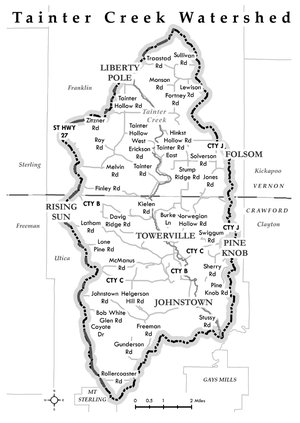 Tainter Creek Watershed map