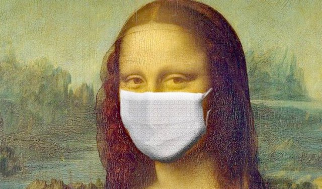 Mona Lisa with mask