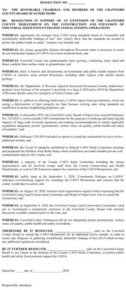 Resolution to extend CC CAFO Moratorium