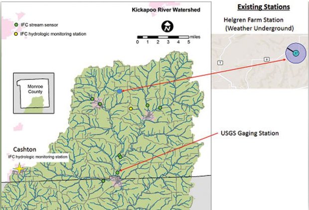 Kickapoo map weather stations