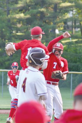 Leyton Mihlbauer celebrates