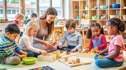 child care stock classroom preschool kindergarten