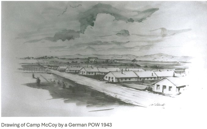 POW camp drawing