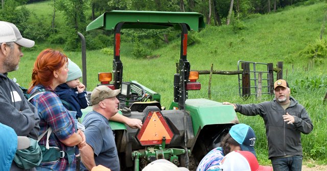 Ashley Steinke speaks at Rod Ofte's farm