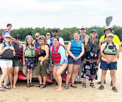 FLOW AM 2025_paddle group with Flo the Paddlefish