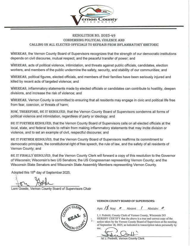 Board of Supervisors condemns political violence, inflammatory rhetoric ...