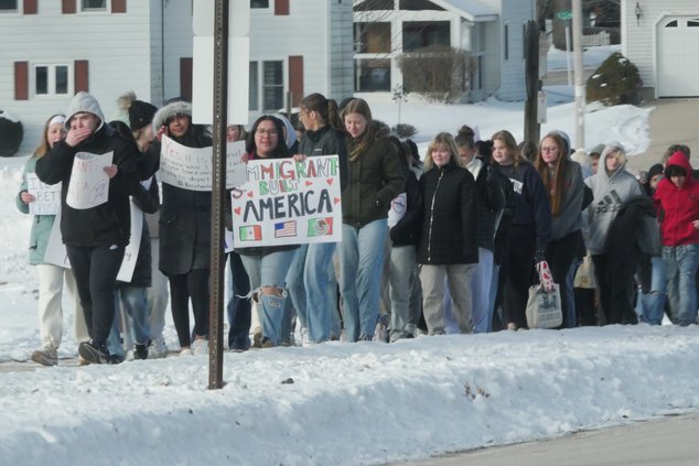 MHS Students Walk-Out On ICE