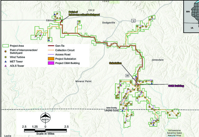Pattern Energy releases Uplands Wind East map