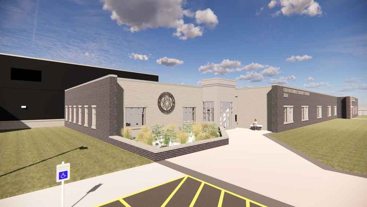 Supplied rendering of the new Green County Sheriff's Office building