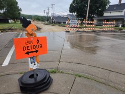 Wisconsin Street roundabouts construction