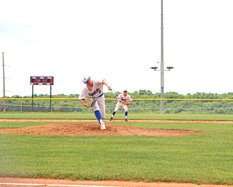 Sam Gallagher Pitching and Basil Hall 2nd Base