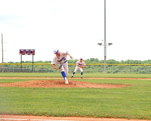 Sam Gallagher Pitching and Basil Hall 2nd Base