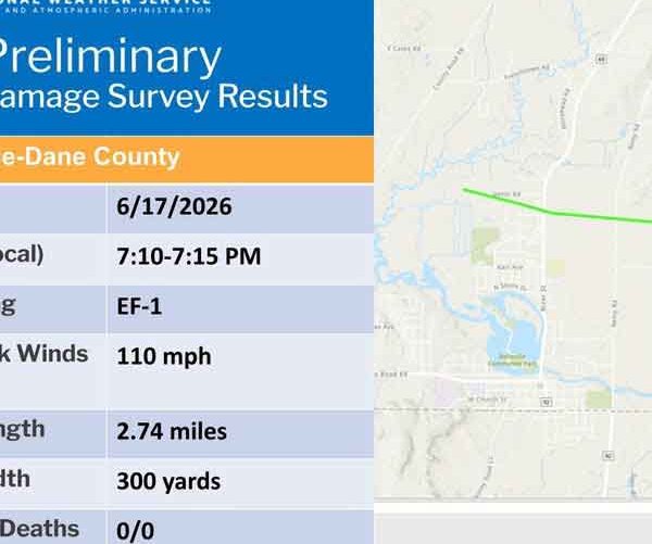 Belleville homes suffer damage as town hit by EF-1