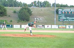 Bryce Lenzendorf pitches vs Westby/Coon Valley 2026