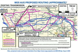 Comparison BECI lines and existing utility lines