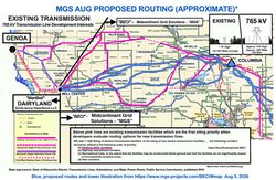 Comparison BECI lines and existing utility lines