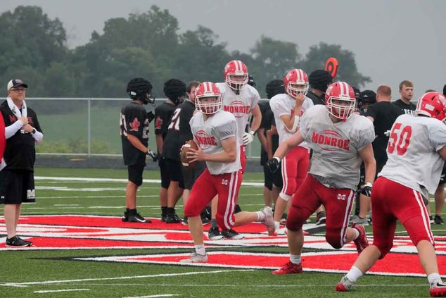 Varsity football scrimmage, Darlington at Monroe, Friday, August 14, 2026.