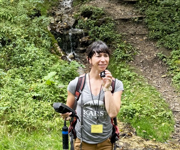 Chloe Fandel in front of a spring