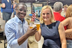 Crowley, Godlewski at Pfaff corn boil