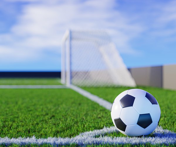 Soccer ball ready for corner kick