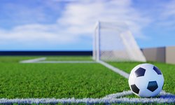 Soccer ball ready for corner kick