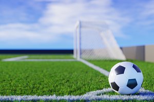 Soccer ball ready for corner kick